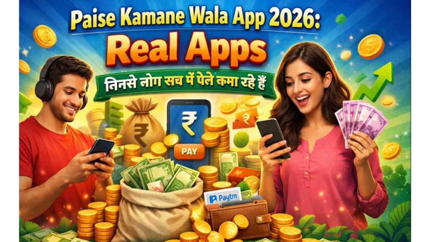 Paise Kamane Wala App 2026 के टॉप 10 पैसे कमाने वाले ऐप्स: बिना ₹1 लगाए रोज ₹500 से ₹2000 तक कमाएं, सीधे बैंक खाते में आएगा पैसा
