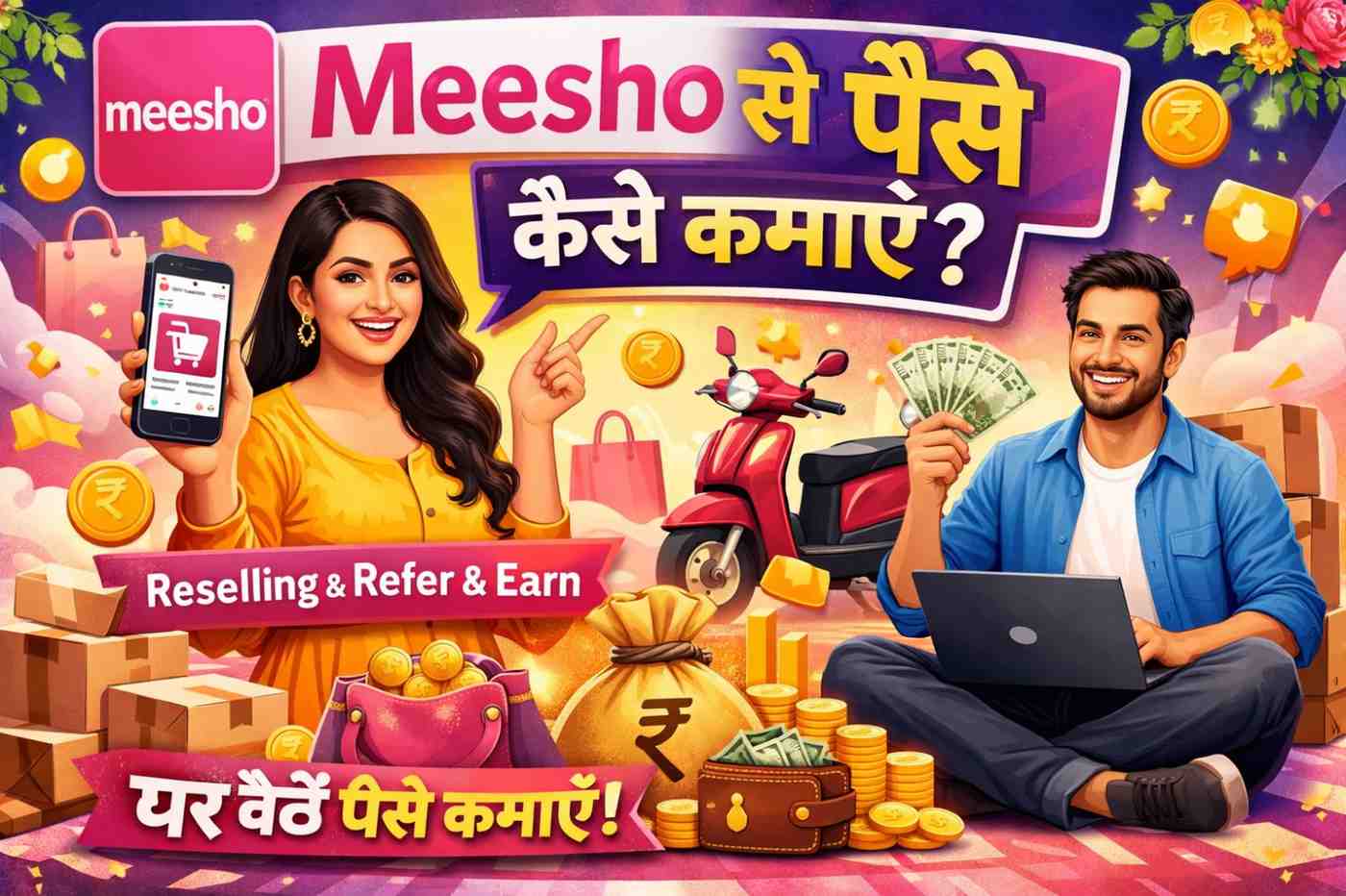 Meesho App से पैसे कैसे कमाएं? 2026 में घर बैठे बिना एक रुपया लगाए महीने के ₹30,000 कमाने का असली तरीका (खासकर महिलाओं के लिए)